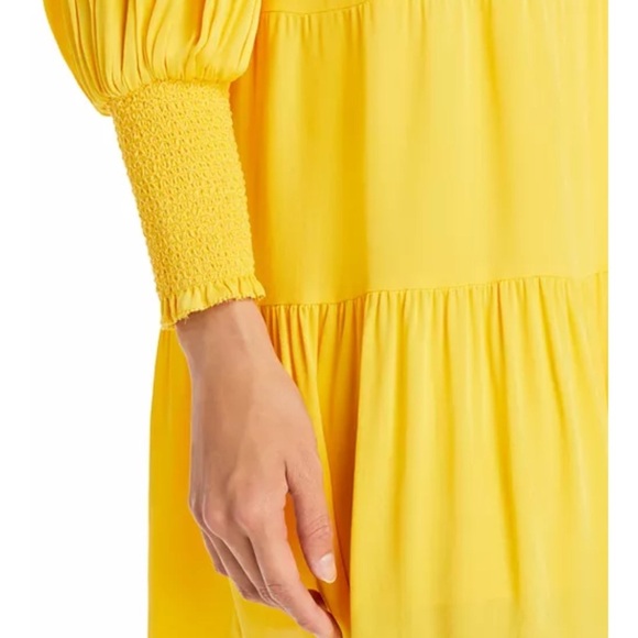 Alice and Olivia Karena Mini Babydoll Dress Golden Rod Sz 8 NWOT Party Yellow - Picture 3 of 15